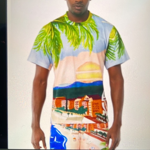 Sergio Tacchini Ciudad T-Shirt Cherry Tomato Multi - Picture 1 of 8